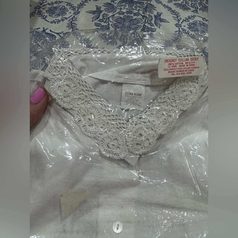 Lillian Vernon vintage White Detachable Lace Collar dicky NIP - Picture 10 of 12